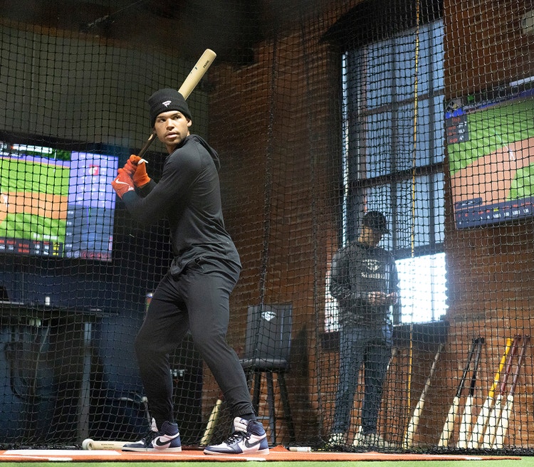 Cam Smith in the Louisville Slugger Hitting Lab